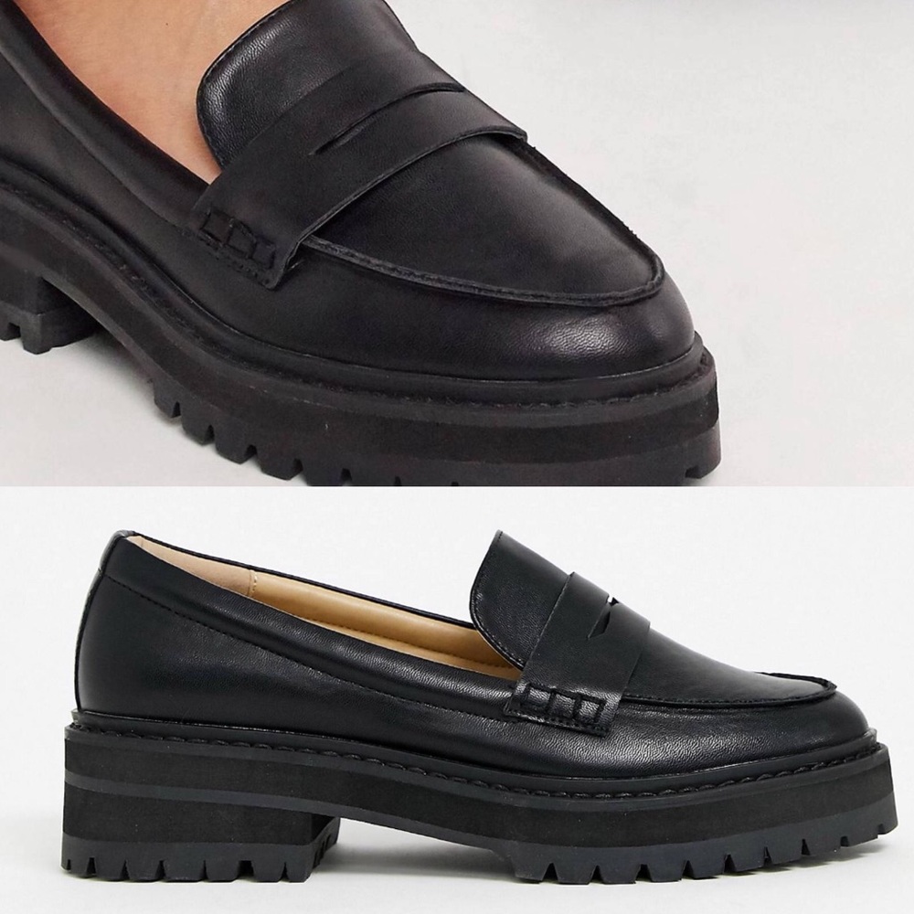 Black Chunky High Sole Loafer US6
